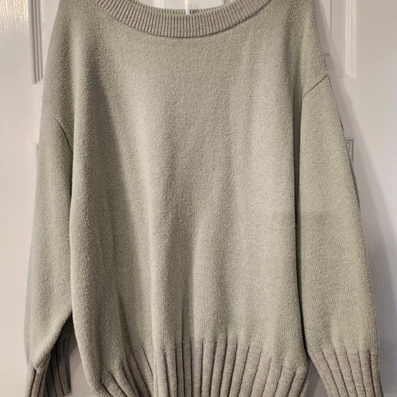 Free People Lime grey combo  Oversized pullover Sweater - Picture 6 of 8